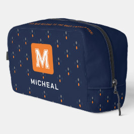 Elegante bolsa de artículos de aseo azul de la mar