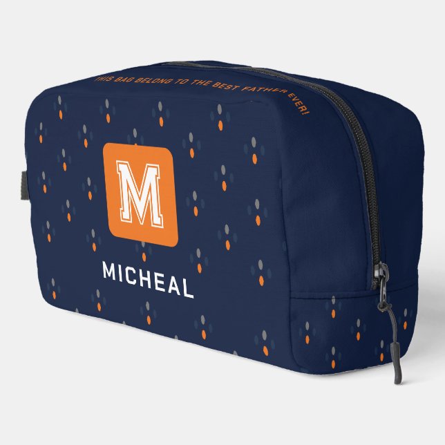 Elegante bolsa de artículos de aseo azul de la mar (Esquina derecha)