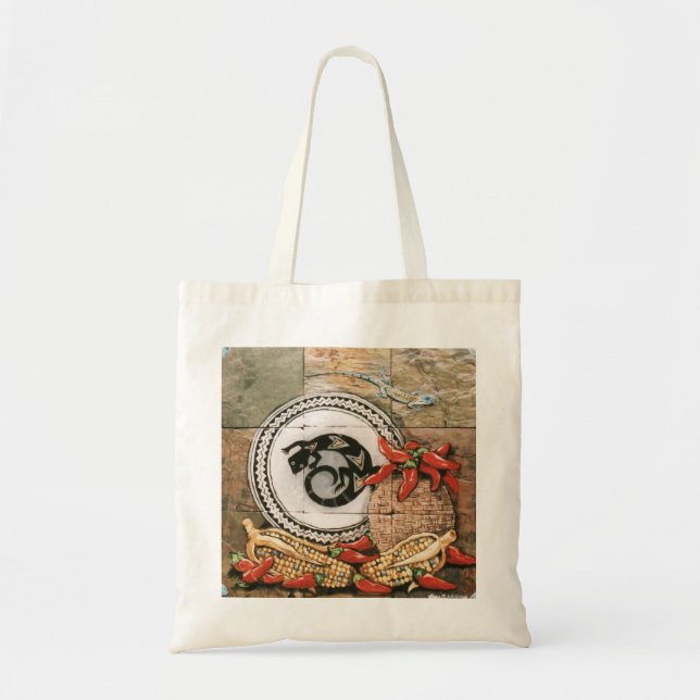 Elegante bolsa de diseño sudoeste con lagarto, chi (Frente)