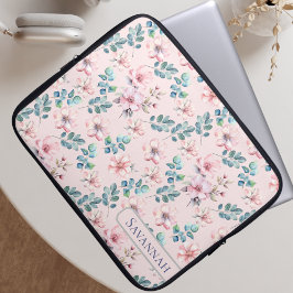 Elegante bolsa de electrónica rosa Rubor floral