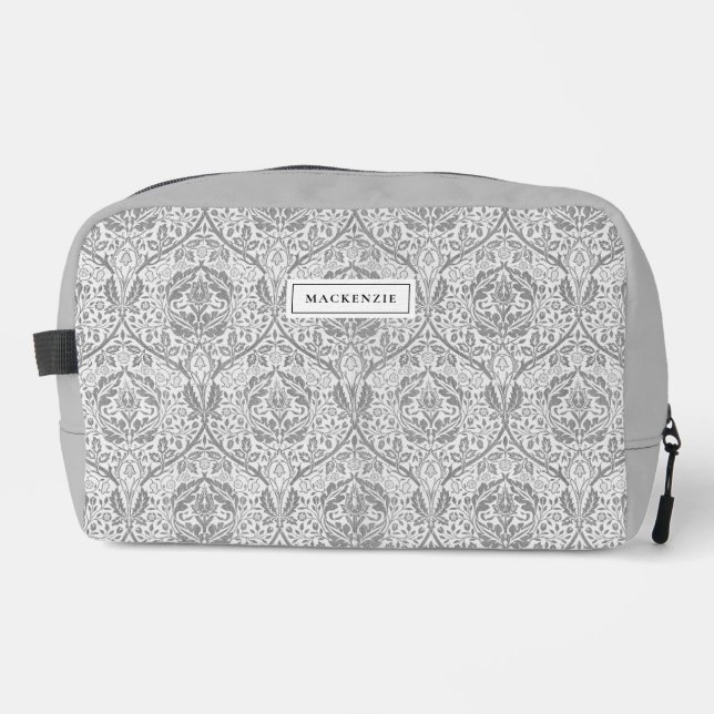 Elegante bolsa de inodoro con motivos florales gri (Anverso)