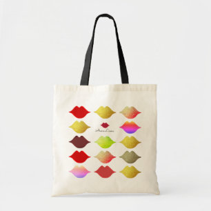 elegante bolsa de labios coloridos. bocas de color