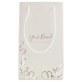 Elegante bolsa de papel floral personalizada con m