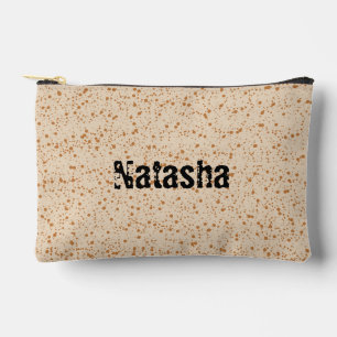 Elegante bolsa de polka beige marrón para viajar