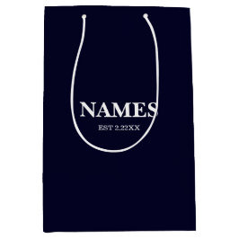 Elegante bolsa de regalo de nombre azul de la Mari