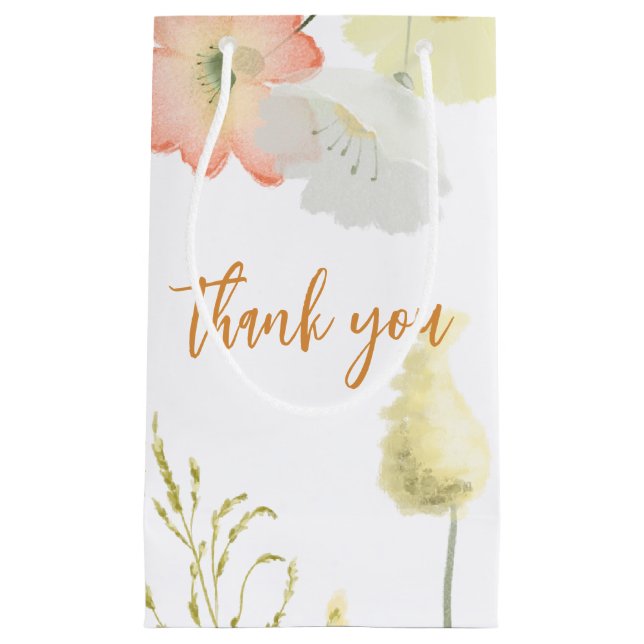 Elegante Bolsa de Regalo Favor de Boda de Flores d (Anverso)