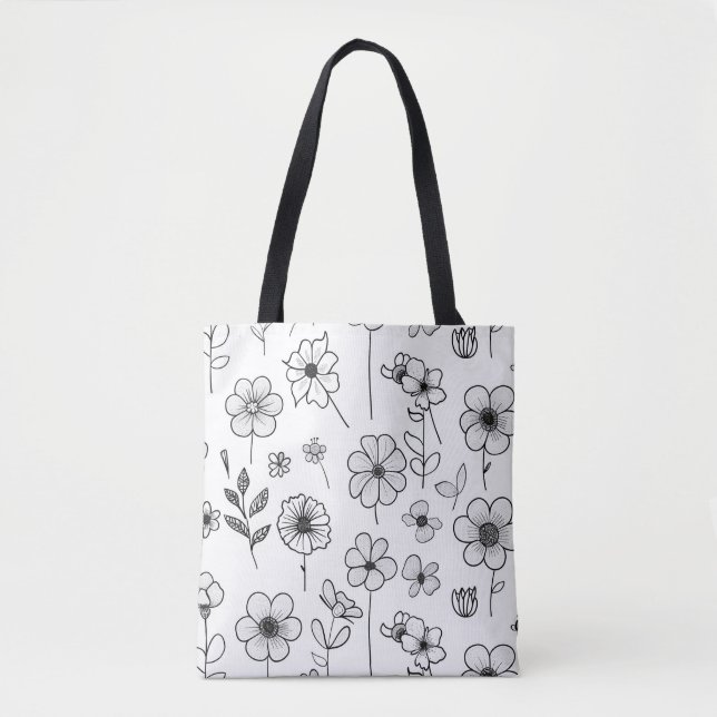 Elegante bolsa de té blanca con delgado patter flo (Anverso)