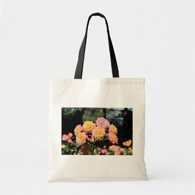 Elegante bolsa de té con rosas amarillas (Frente)