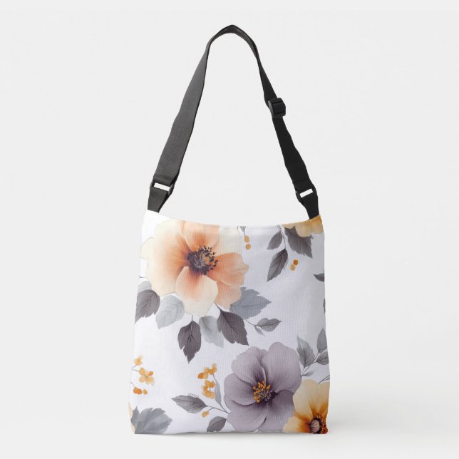 Elegante bolsa de té floral con suave desi gris pa (Anverso)