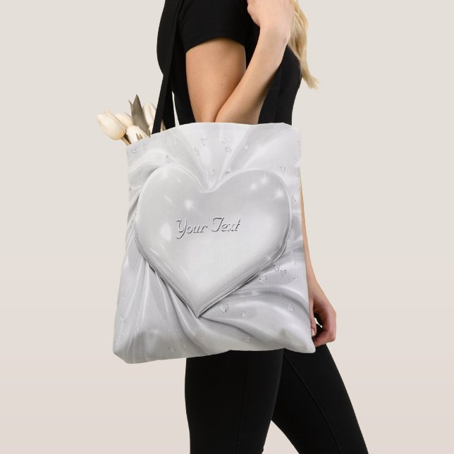 Elegante bolsa de tocador de crema blanca (Detalle)