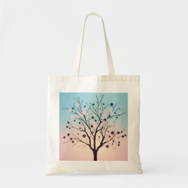 Elegante Bolsa de Tote con flores de cerezo (Frente)
