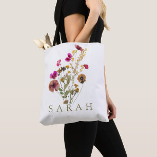 Elegante Bolsa De Tote De Flor Silvestre Boho Flor