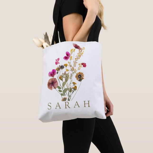 Elegante Bolsa De Tote De Flor Silvestre Boho Flor (Detalle)