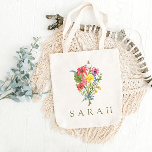 Elegante Bolsa De Tote De Flor Silvestre Boho Flor