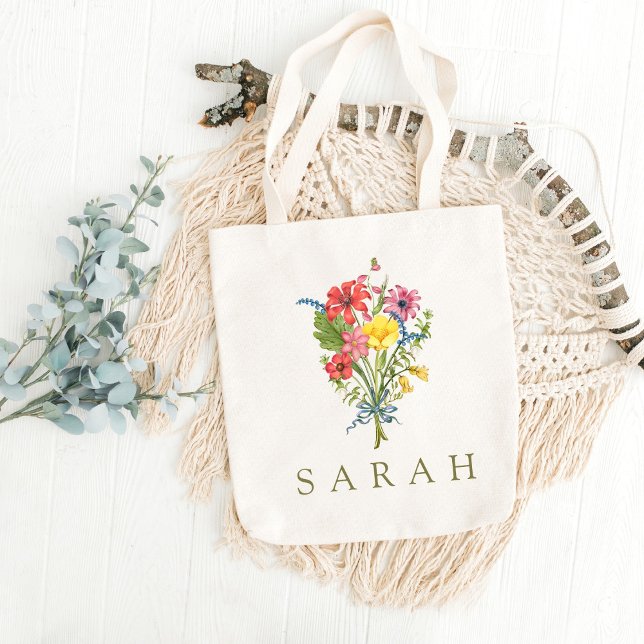 Elegante Bolsa De Tote De Flor Silvestre Boho Flor (Subido por el creador)