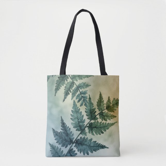 Elegante Bolsa de Tote de Hoja Verde (Anverso)