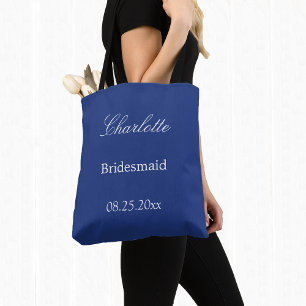Elegante bolsa de tote de la dama de honor azul os