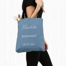 Elegante bolsa de tote de la dama de honor azul y 
