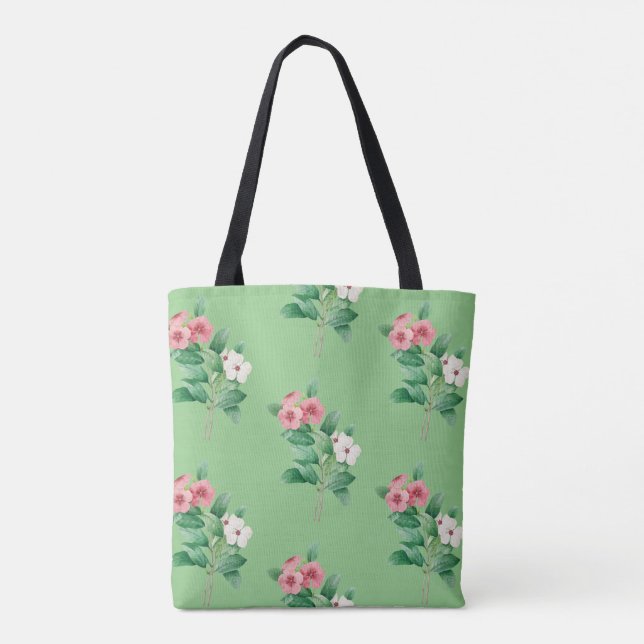 Elegante Bolsa De Tote Floral (Reverso)