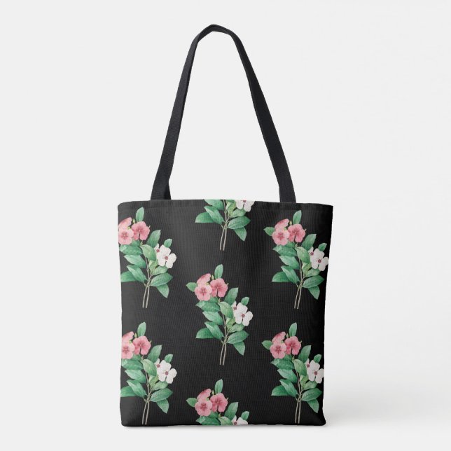 Elegante Bolsa De Tote Floral (Reverso)