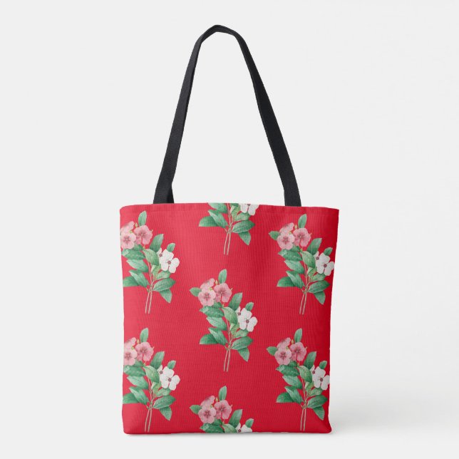 Elegante Bolsa De Tote Floral (Reverso)