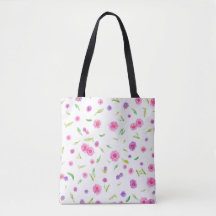 Elegante Bolsa de Tote Floral - Diseño Pintado A M