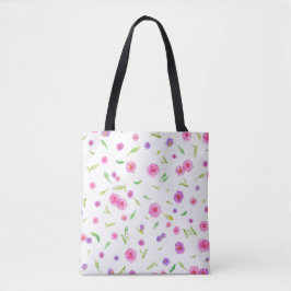 Elegante Bolsa de Tote Floral - Diseño Pintado A M
