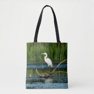 Elegante Bolsa De Tote Impresa Egret