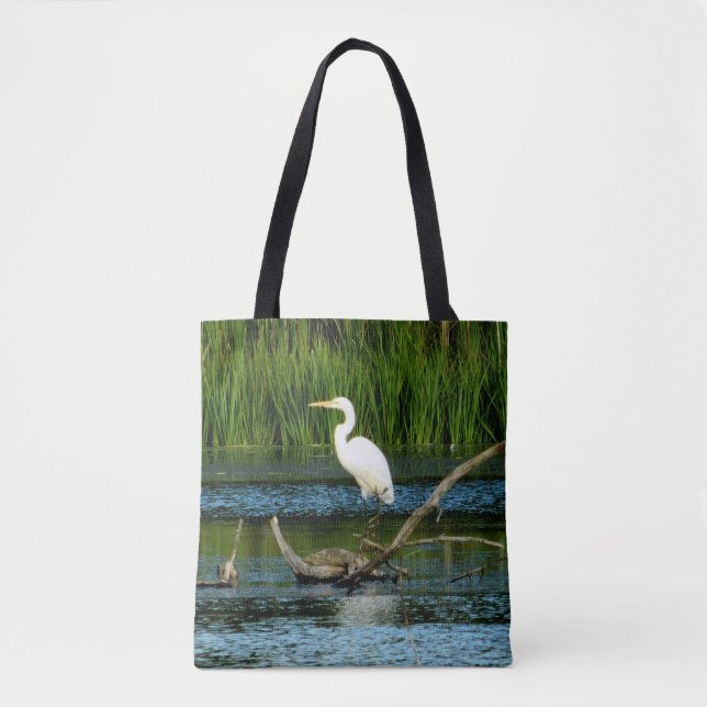 Elegante Bolsa De Tote Impresa Egret (Anverso)