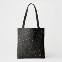 Elegante Bolsa de Tote Noche Starry Gold