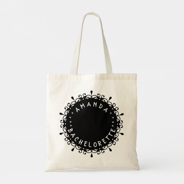 Elegante bolsa de tote para la dama de honor negra (Reverso)