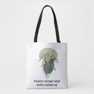 Elegante bolsa de tote verde y azul floral con nat