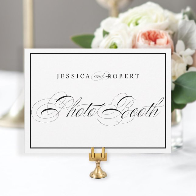 Elegante Booth de foto de boda Rótulo borde negro (Subido por el creador)