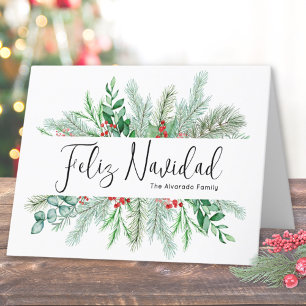 Elegante Botánica Pino Navidad Feliz Navidad