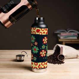 Elegante botella de agua floral de Moda contemporá