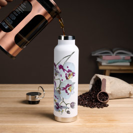 Elegante botella de agua Orquídea - hidratación fl