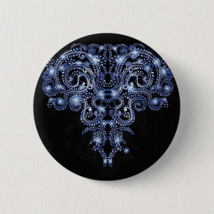 Elegante Botón De Giro Azul Sparkly