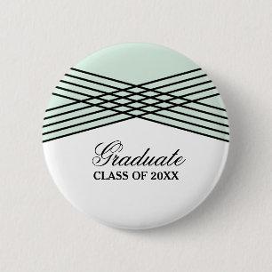 Elegante botón de graduación verde deco