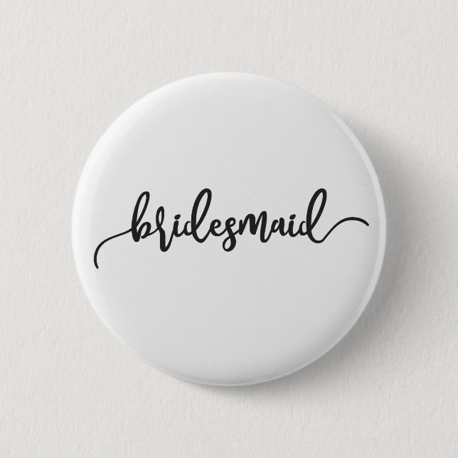 Elegante botón de pin Boda de Bridesmaid (Anverso)