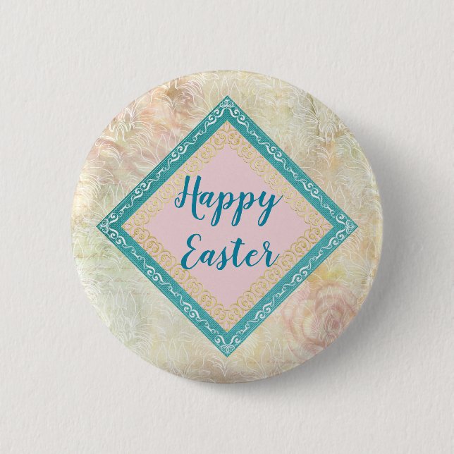 Elegante botón Happy Easter Pin (Anverso)