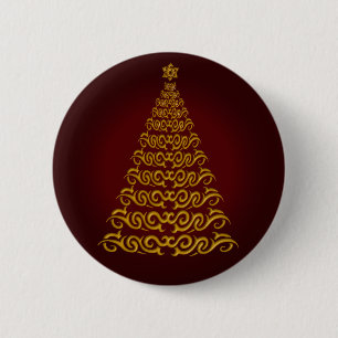 Elegante botón rojo del árbol de Navidad