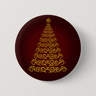 Elegante botón rojo del árbol de Navidad