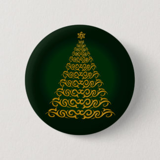 Elegante botón verde de árbol de Navidad