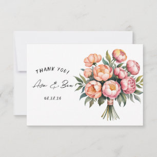 Elegante Bouquet de Peach con Diamantes Tarjeta de
