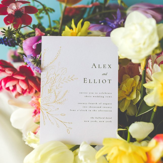 Elegante Bouquet floral Boda Invitación al Relieve (Subido por el creador)