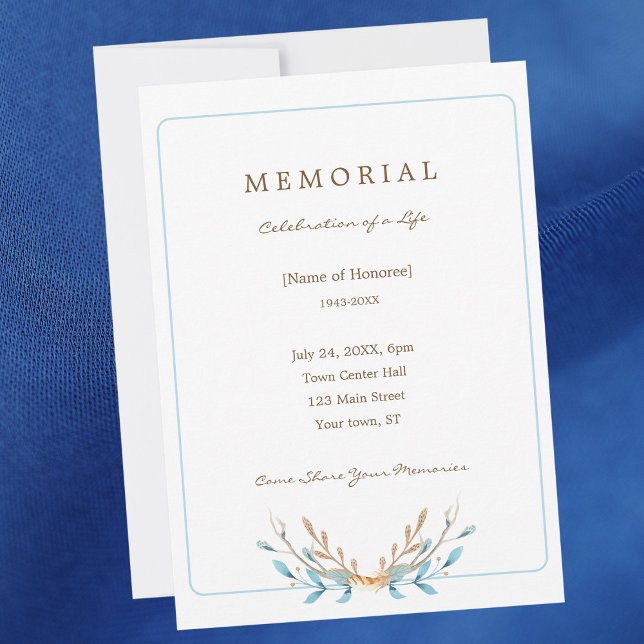Elegante Bouquet of Leaves Invitación conmemorativ (Subido por el creador)