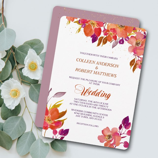 Elegante Bouquet veraniego Invitación a la boda mo (Subido por el creador)