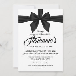 Elegante Bow Black Tiffany Invitación de cumpleaño