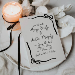 Elegante Bow Guardar La Tarjeta De Fecha