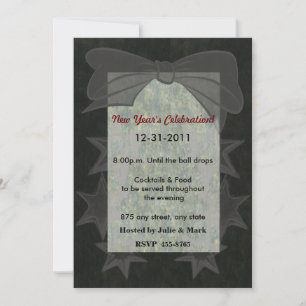 Elegante Bow Invitación de Año Nuevo